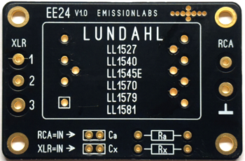 EE24 Board, for conversion of XLR to RCA